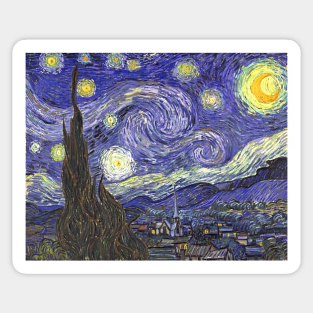 Starry Night by Vincent van Gogh Sticker by MasterpieceCafe